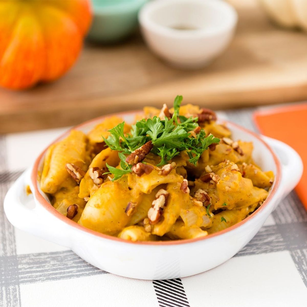 This One Pot Cheesy Pumpkin Pecan Pasta Is Everything